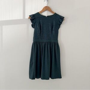 Green Lace mini short sleeved dress